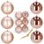 Springos Rose Gold Christmas Baubles, Matte and Shiny, Set of 6