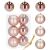 Springos Rose Gold Christmas Tree Baubles, 6-Piece Set with Packaging