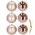 Set of 6 Springos 10cm rose gold Christmas tree ornaments, 3 shiny and 3 matte