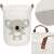 Springos koala laundry basket with brown handles, white canvas with grey koala design