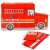Springos Fire Truck Toy Storage Box, red, open, 55 x 26 x 32 cm, showing different angles