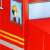 Springos Fire Truck Toy Storage Box, red, close-up of window