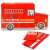 Springos Fire Truck Toy Storage Box, red, open, showing interior and lid
