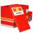 Springos Fire Truck Toy Storage Box, red, open, showing interior and lid