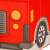 Springos Fire Truck Toy Storage Box, red, close-up of front