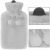 Springos grey hot water bottle with plush cover, 2L capacity, detail view