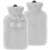 Springos hot water bottle with plush cover, grey, 2L, collage showing the product from different angles