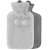 Springos hot water bottle with plush cover, grey, 2L, collage showing the product from different angles