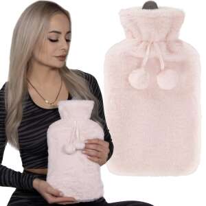 Springos Hot Water Pillow with plush cover 2L #pink