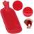 Springos 2L red rubber hot water bottle with close-up details