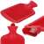 Springos 2L red rubber hot water bottle with close-up details
