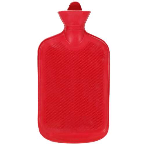 Red rubber hot water bottle, 2L capacity