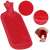Springos 2L red rubber hot water bottle with close-up details