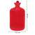 Springos 2L red rubber hot water bottle with size information