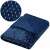 Springos luxurious blanket, navy blue with silver dots, 150 x 200 cm, close-up of the fabric texture