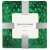 Springos green plush blanket with gold dots, packaging