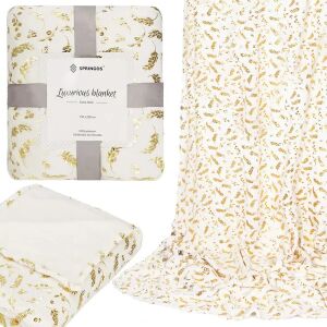 Springos Luxurious blanket with gold leaf pattern, 150x200 cm - Blanket
