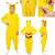 Springos Pikachu Kigurumi Pajama, yellow, multi-colored, front, side, back view, zipper detail
