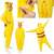 Springos Pikachu Kigurumi Pajama, yellow, full body, 3/4 view, front, back, side, zipper detail