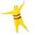 Springos Pikachu Kigurumi Pajama, yellow, full body, back view, child wearing