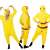 Springos Pikachu kigurumi pajama, front, side, and back views for adults