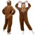 Springos brown reindeer kigurumi pajama, L size, front and back view