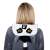 Springos Lemur Kigurumi Pajama, grey with white and black details, close-up on the hood