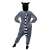 Springos Lemur Kigurumi Pajama, grey with white and black details, back view