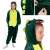 Green dinosaur kigurumi pajamas for kids, Springos brand, front, side, and detail view