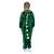 Springos green dinosaur kigurumi pajamas for kids, back view