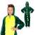 Green dinosaur kigurumi pajamas for kids, Springos brand, front and back view