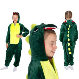 Pijama kigurumi Springos Dragon pentru copii, marimea 130-140, vedere din fata si spate - Salopete / Pijamale Kigurumi
