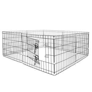 Springos XXL faltbarer schwarzer Tierlaufstall, 155x61cm - Springos
