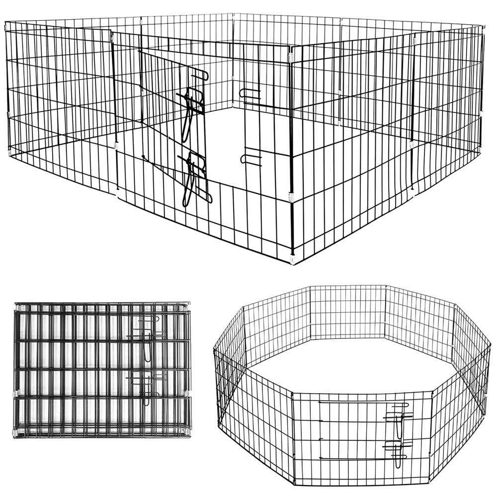 Springos XXL összecsukható Állatketrec 155x61cm - Fekete