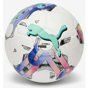 Minge de fotbal Puma Orbita 4 HYB, mărime 5, albă cu design geometric colorat - Fotbal
