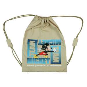 Mickey egér tornazsák, bézs színű, futó Mickey egérrel, ideális tornaórára, suliba vagy sportoláshoz - Tornazsák