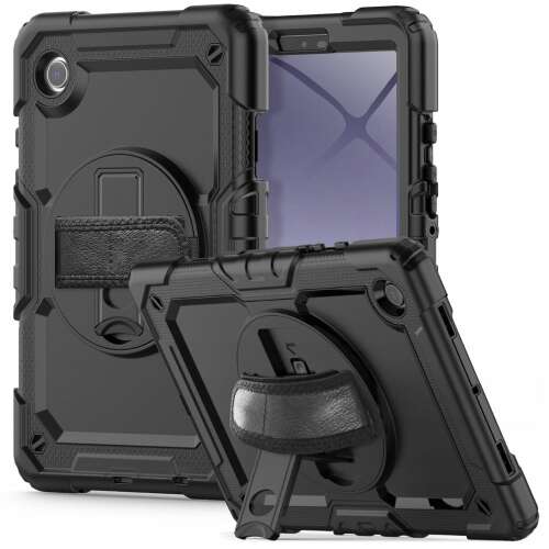 Tablettok Samsung Galaxy Tab A9 8.7 X110 / X115 - SOLID360 ütésálló, kitámasztható, fekete tablet tok