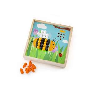 Bigjigs Toys Bienen Mosaik Holzsteckspiel, ein lustiges und lehrreiches Spielzeug für Kinder - Entwicklungsspiele für Kinder im Kindergartenalter