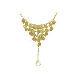 Arany érmékből kirakott karkötő gyűrűvel, jelmez ékszer - Widmann