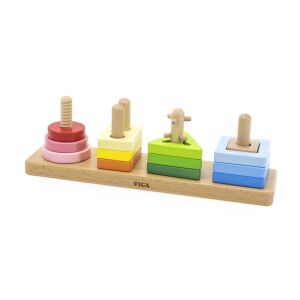 Viga Geometric Maze Stacker Holzformensortierspielzeug - Logikspiele