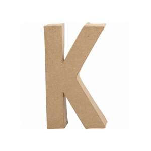 Brauner Pappmaché-Buchstabe K, 20,5 x 11,8 x 2,5 cm - Dekorative Buchstaben