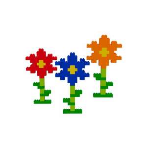 Hubelino építőkockák, virágok építve kockákból - Hubelino