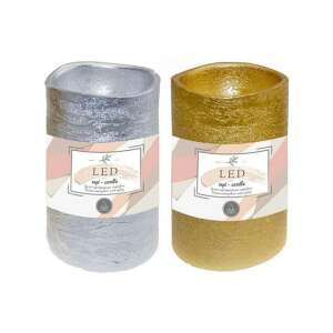 Dekor LED-Kerzen-Set, Silber und Gold, 7,5x15cm - Kerzen