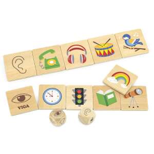 Set de puzzle VIGA pentru învățarea simțurilor, joc de puzzle din lemn pentru copii, 35 de piese, 5 simțuri, învață și joacă, jucărie educativă - Premergatoare, Premergatoare și Jocuri de dezvoltare pentru copii mici