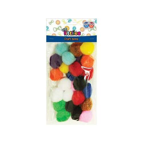 The Littles Craft Items 25mm Pomponok, 25 darab, vegyes színek - Dekor zsenília