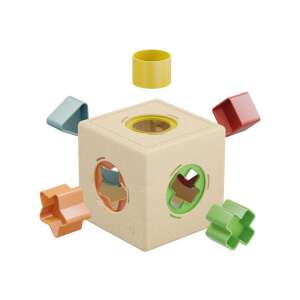Quercetti Kubo Shape PlayBio jucărie de sortare a formelor, cub cu găuri pentru diferite forme, 11 piese, ecologică, bioplastic - Jocuri de sortare a formelor