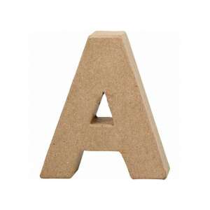 Kleiner Pappmaché-Buchstabe A, unbemalt, zum Basteln und Dekorieren - Dekorative Buchstaben
