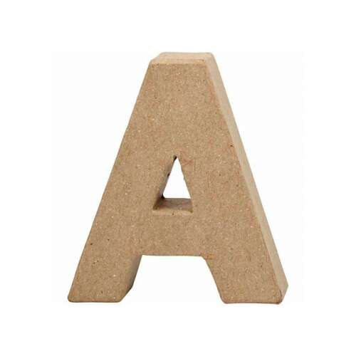 Kleiner Pappmaché-Buchstabe A, unbemalt, zum Basteln und Dekorieren