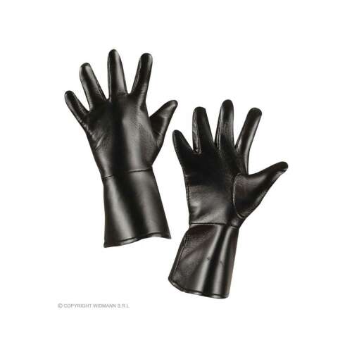 WIDMANN Schwarze Kunstleder Kostümhandschuhe