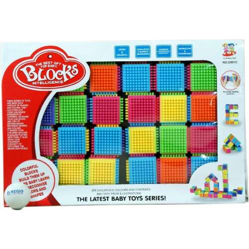 Blocuri colorate pentru bebeluși, marca Blocks Intelligence, 36 de bucăți, jucării pentru bebeluși, jucării educative
